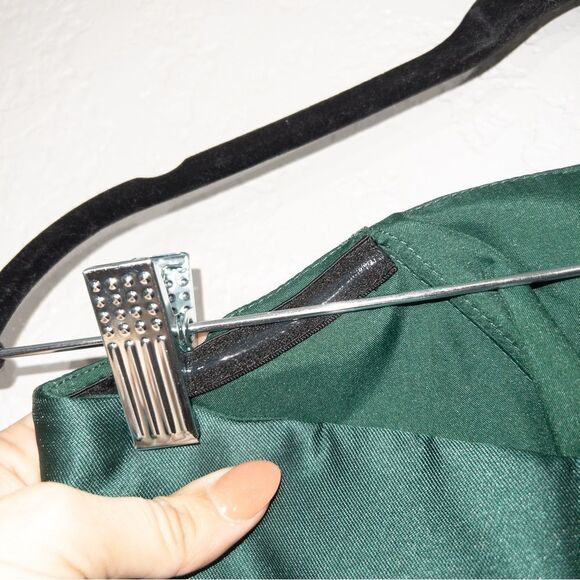 NWT Alfred Sung Hunter Green Strapless Notch Neck Satin Gown Size 0 - Picture 5 of 9